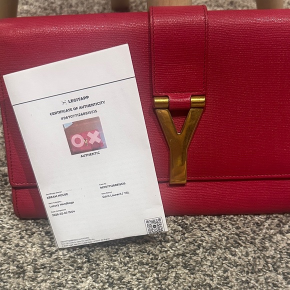 ❤️❤️❤️Last Chance❤️❤️❤️Yves Saint Laurent Bold Red Clutch - Picture 10 of 12